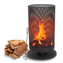 BBQ Collection Vuurkorf voor Buiten - met Vonkenscherm - Incl. Pook - Ø 44,5 x 72,5 CM - Staal - Zwart