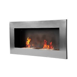 Bio-ethanol haard XXL - sfeerhaard - wandsfeerhaard - 2 branders - 110 x 54 cm - Roestvrijstaal