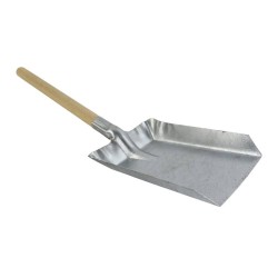 Orange85 Kolenschep - Pelletschep - Asschep - Blik - Zilver - 49x12x3 cm - Hout en metaal - Houtkachels