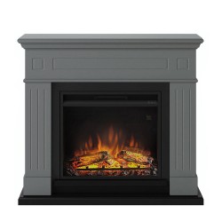 TAGU Larsen Solid Grey met elektrische haard - Sfeerhaard - LED - 1500 Watt - 2 Warmtestanden